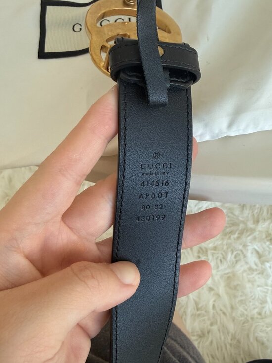 Gucci GG Marmont Double G Black Leather Belt Antique Gold Buckle Unisex main image 10
